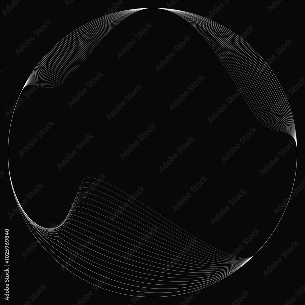 Poster lines in circle form . linear rounded shape vector illustration .lots of circles form a ring. wave l