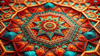 Intricate Tilt-Shift Pattern in Red, Orange, and Teal for Stunning Visuals