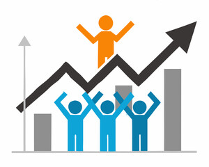 business people with arrow