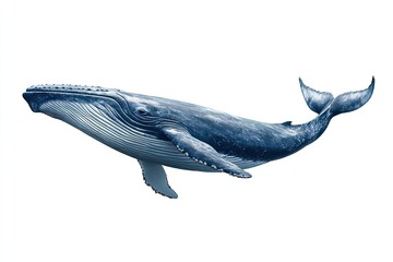 Blue whale isolated on a white background