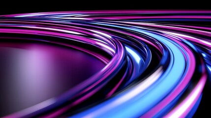 Abstract swirling lines of purple, blue, and white.