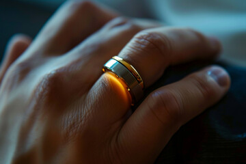 Close-up of a smart rings technology wearing the future on your finger