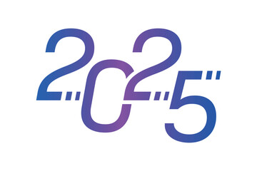 blue-purple 2025 logo. 2025 concept. 2025 concept for calendar, agenda, annual report