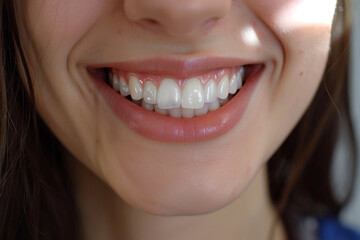 Obraz premium Close-up of a smiling person wearing an invisible aligner symbolizing the seamless blend of treatment and lifestyle