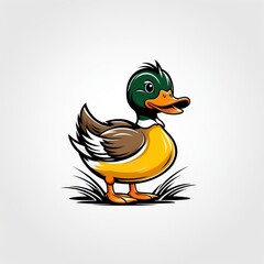 Obraz premium Angry duck graphic art featuring a humorous and expressive duck. Great for memes, logos, or design projects needing a fun and bold character