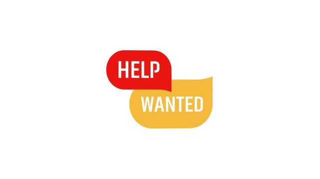 Help wanted sign on white background	