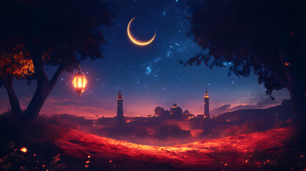 Naklejka premium Yalda night pomegranate festival ramadan panoramic background ai 3d