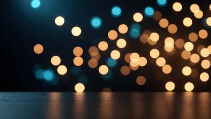  Artifical Intelligence generated bokeh abstract light background. Festive Background With