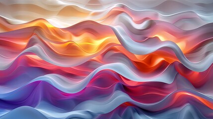 Obraz premium A simple name for this image could be Flowing Blue Smoke with Curved Light Patterns