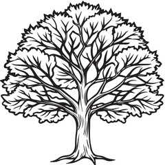Obraz premium tree vector silhouette style with white background
