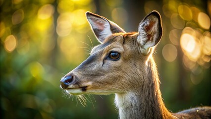 Majestic Deer Close-Up in Nature's Embrace - Macro Photography