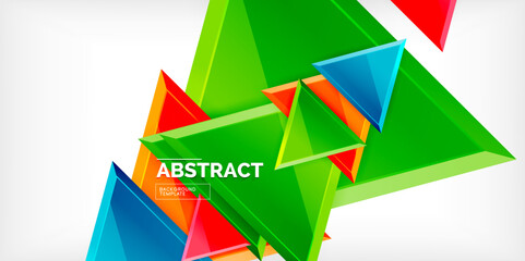 Abstract background - glossy triangles. Vector Illustration For Wallpaper, Banner, Background, Card, Book Illustration, landing page