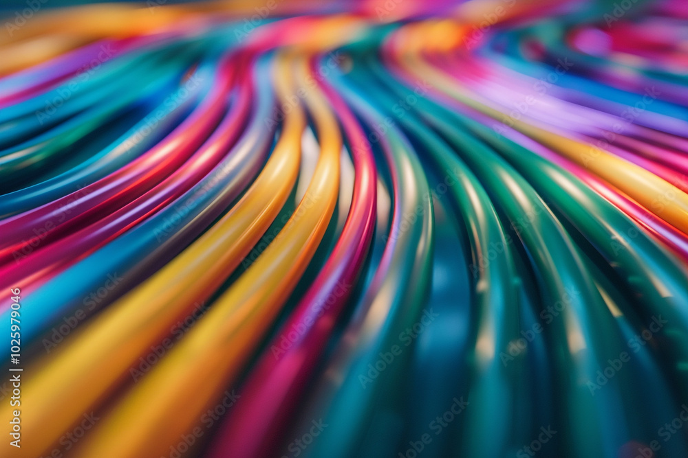 Poster closeup of an engineers journey through colorful flow lines macro shot of simulations paving the way