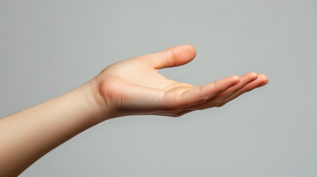 Reaching out, a closeup of an open hand extending towards the viewer