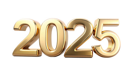 Create the number 2025 in a sleek metallic gold design, perfect for modern celebrations and events.