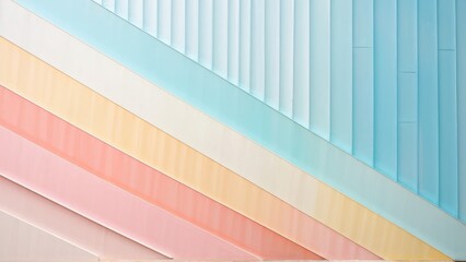 A vibrant, diagonal arrangement of pastel-colored panels creating a modern, abstract design.