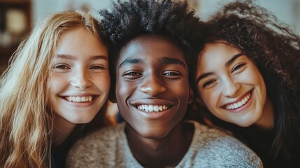 A family supporting teenagers through positive parenting techniques, encouraging growth and emotional resilience