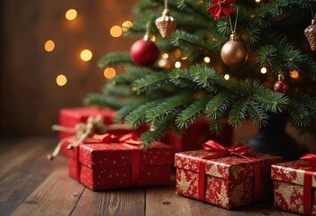 Christmas tree and gifts