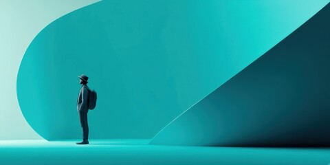 Obraz premium Exploring Personal Journeys in Modern Aesthetics: The Intersection of Contemplation and Style