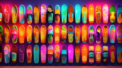 Colorful Surfboards Wall