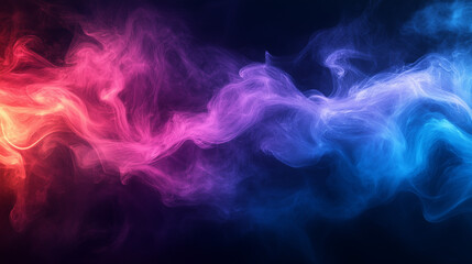Obraz premium Bright Flowing Abstract Smoke Art in Red Orange and Blue