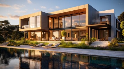 Obraz premium Modern Luxury Home with Pool