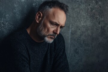 Obraz premium Close-up of an older man with a thoughtful, serious expression. This image reflects themes of aging, wisdom, and contemplation.