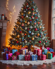 christmas tree with gifts