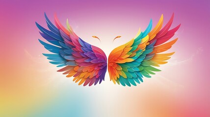 Obraz premium multicolored wings, abstraction on a bright background