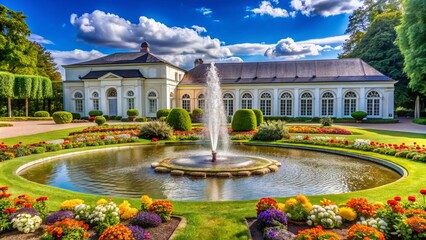 Orangerie with Fountain in Putbus, R&uuml;gen - A Stunning Historical Landscape