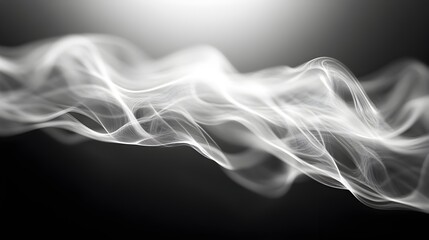 Fototapeta premium Ethereal Whisps of Flickering Minimalist Black and White Flame Pattern