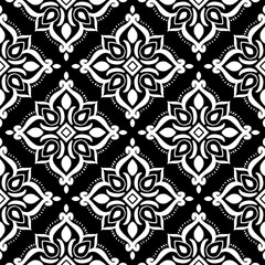Flower Pattern Ethnic Geometric native tribal boho motif aztec textile fabric carpet mandalas African
