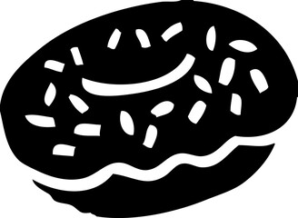 ドーナツの版画風ベクターイラスト