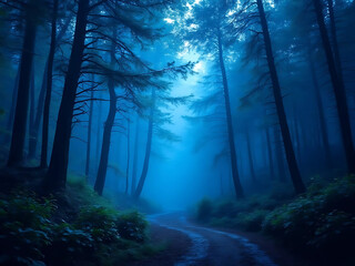 Blue Seamless Forest