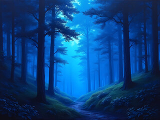 Blue Seamless Forest