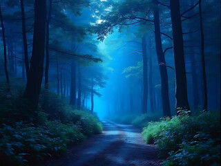 Blue Seamless Forest
