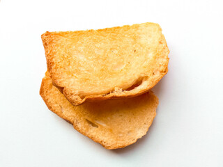 Crunchy Rusks or toasts isolated on white background