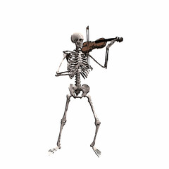 Skeleton playing music on Halloween 