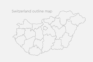 Obraz premium Vector map country Hungary divided on regions