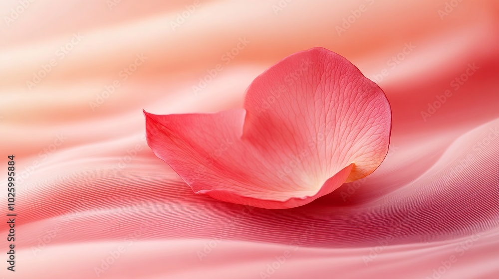Aufkleber single rose petal floating gracefully an abstract gradient of red and pink creating a romantic and e