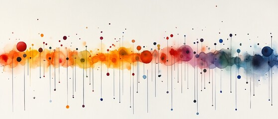 Fototapeta premium Colorful Watercolor Illustration of Abstract Gantt Chart