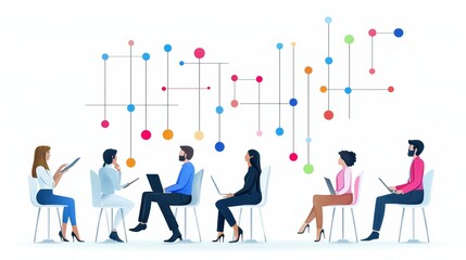 Professional Flat Design of a Team Meeting Project