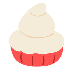 Christmas cupcake hand drawn illustration