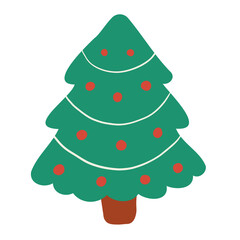 Christmas tree hand drawn illustration