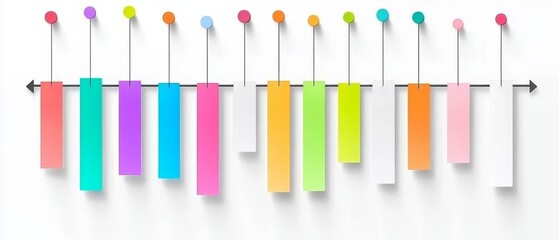 Obraz premium Colorful Flat Design Gantt Chart Representation