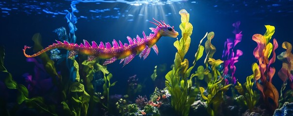 Sea dragon in coral reef
