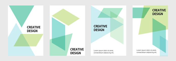 set Creative cover template design, with geometric design modern minimal style  trendy Bauhaus pattern backgrounds   for cover design, poster, banner ,flyer and interior.