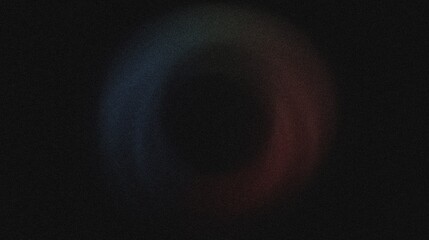 A gradient circle in the center of the image, blending from crimson to neon cyan, noise texture effect