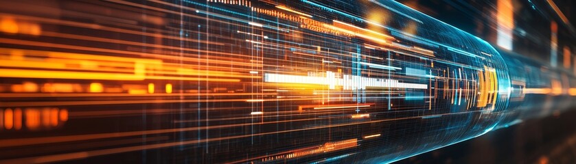 3D Illustration of a Complex Gantt Chart Visualization