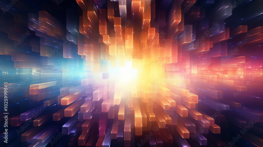 Canvas Prints dark red purple blue color light abstract pixels technology background. neural network ai generated 